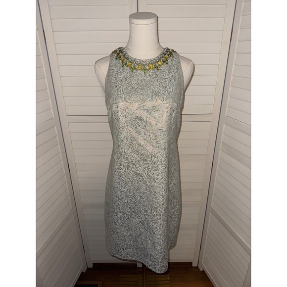 Maggy London Womens Dress Size 6 Sleeveless Brocade Jewel Neck Cocktail Party - Picture 1 of 6
